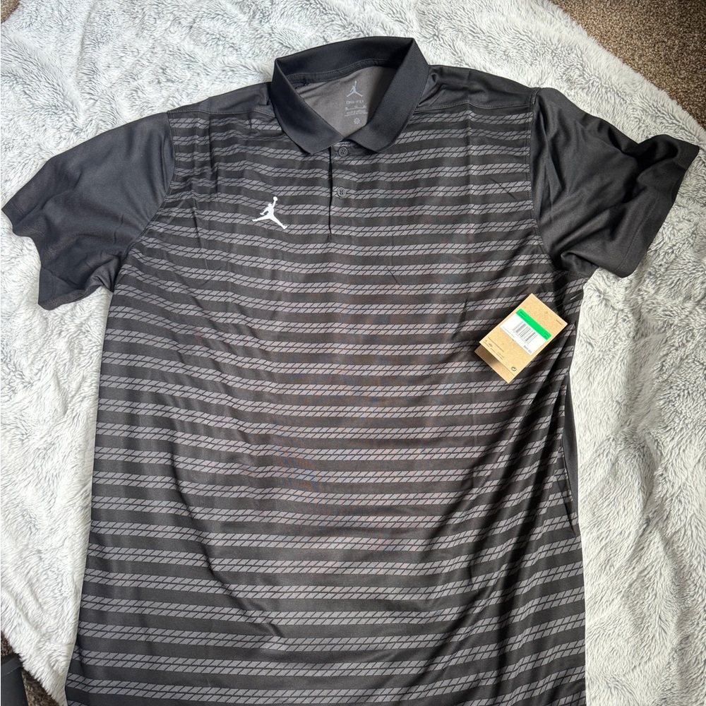 Jordan Black Polo Shirt with Performance Fabric
